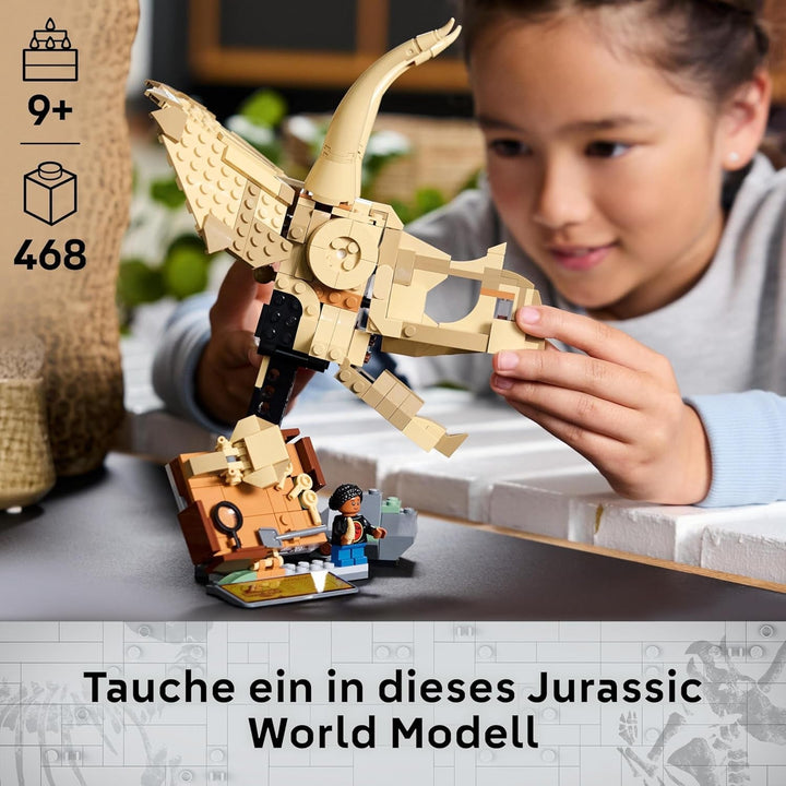 LEGO Jurassic World Dinosaur Fossils: Triceratops Skull Model, jucărie dinozaur pentru băieți și fete de la 9 ani, cadou pentru copii și fani Jurassic World 76969 Seturi de constructie Besuche den LEGO-Store