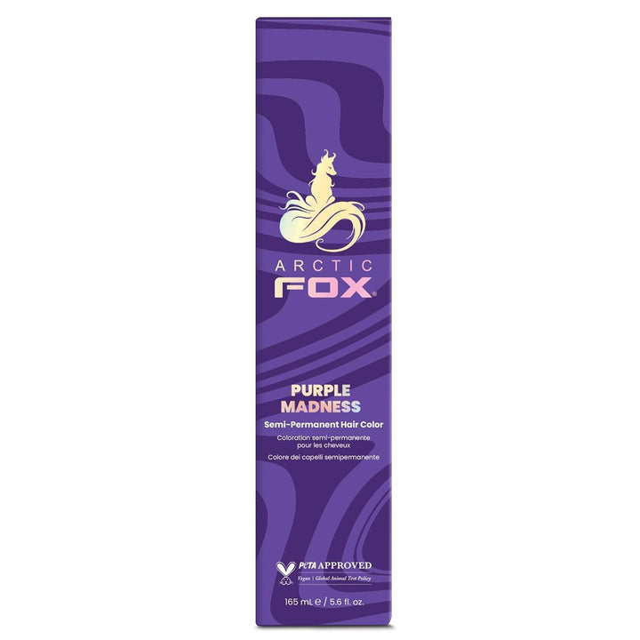 100% vegan și fără cruzime Vibrant Semi Permanent Hair Colour Dye - Purple AF 165 ml e Vopsea pentru par Naty Shop Nebunia purpurie