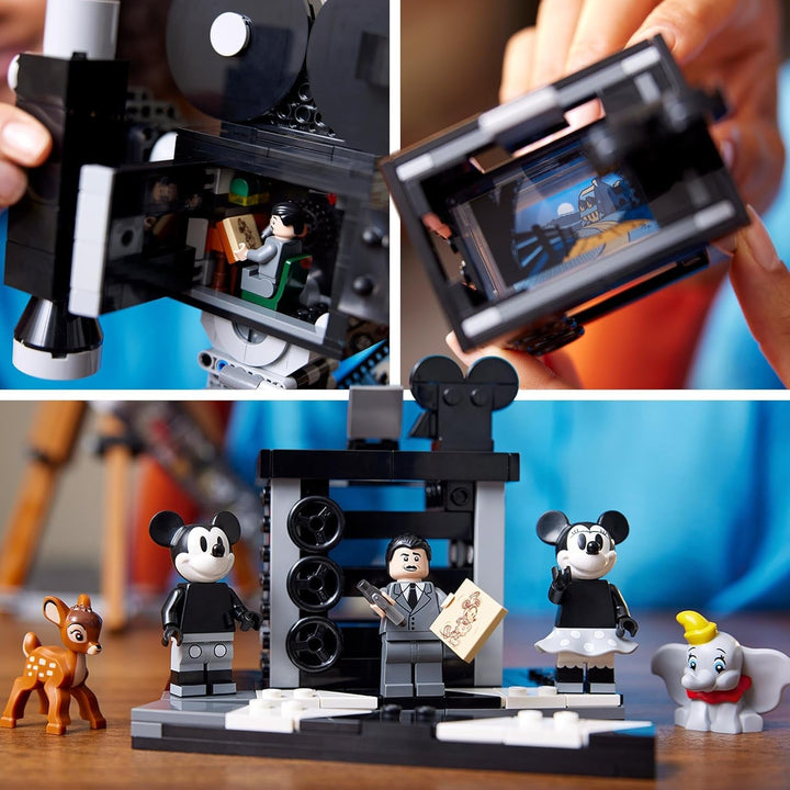 LEGO | Disney Camera - Tribute to Walt Disney, Set pentru adulți cu mini figurine Mickey și Minnie Mouse, figurine Bambi și Dumbo, Cadou pentru femei, bărbați și fani, Expoziție 43230 Seturi de constructie Besuche den LEGO-Store