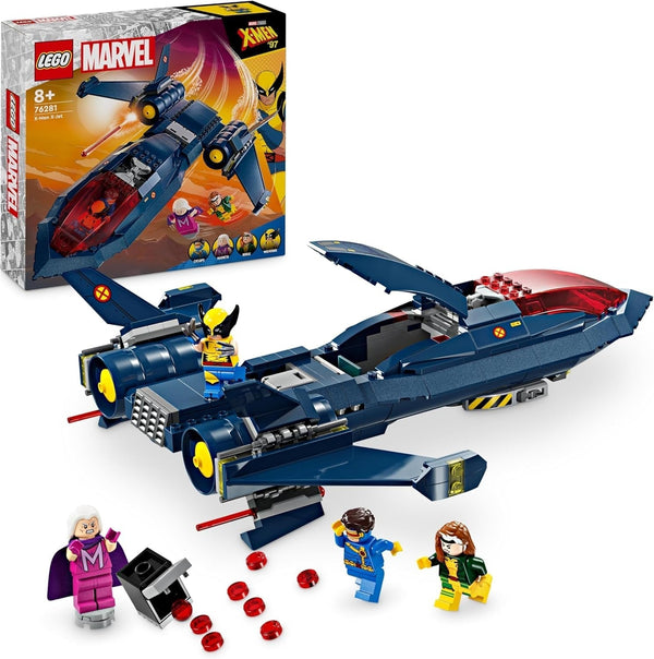 LEGO Marvel X-Jet The X-Men, model de avion de construit cu figuri, inclusiv Wolverine și Rogue, jucărie cu supereroi pentru copii, cadou pentru băieți și fete de la 8 ani 76281 Seturi de constructie Besuche den LEGO-Store Singur