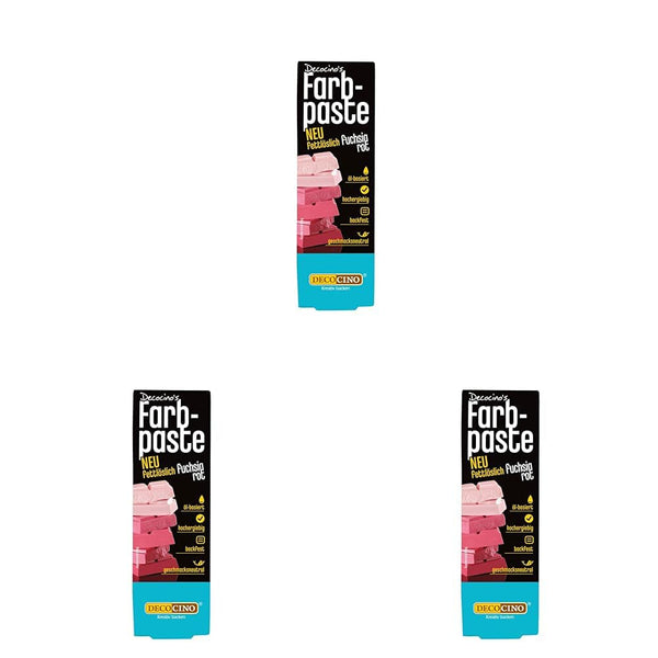 DECOCINO Pastă de colorare liposolubilă roșie - 15 g - Colorant alimentar pe bază de ulei, ideal pentru colorarea ciocolatei, cremei de unt, fondantului sau aluatului de prăjituri (Pachet de 3)
