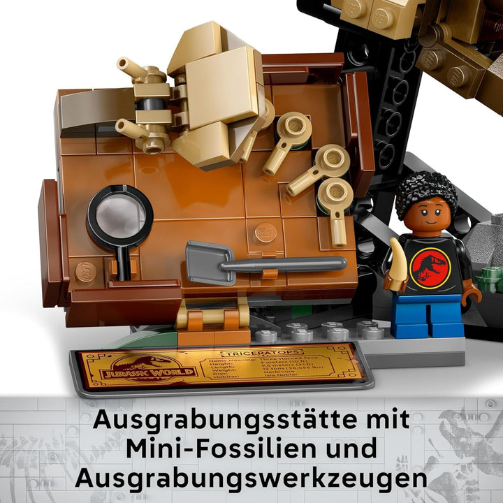 LEGO Jurassic World Dinosaur Fossils: Triceratops Skull Model, jucărie dinozaur pentru băieți și fete de la 9 ani, cadou pentru copii și fani Jurassic World 76969 Seturi de constructie Besuche den LEGO-Store