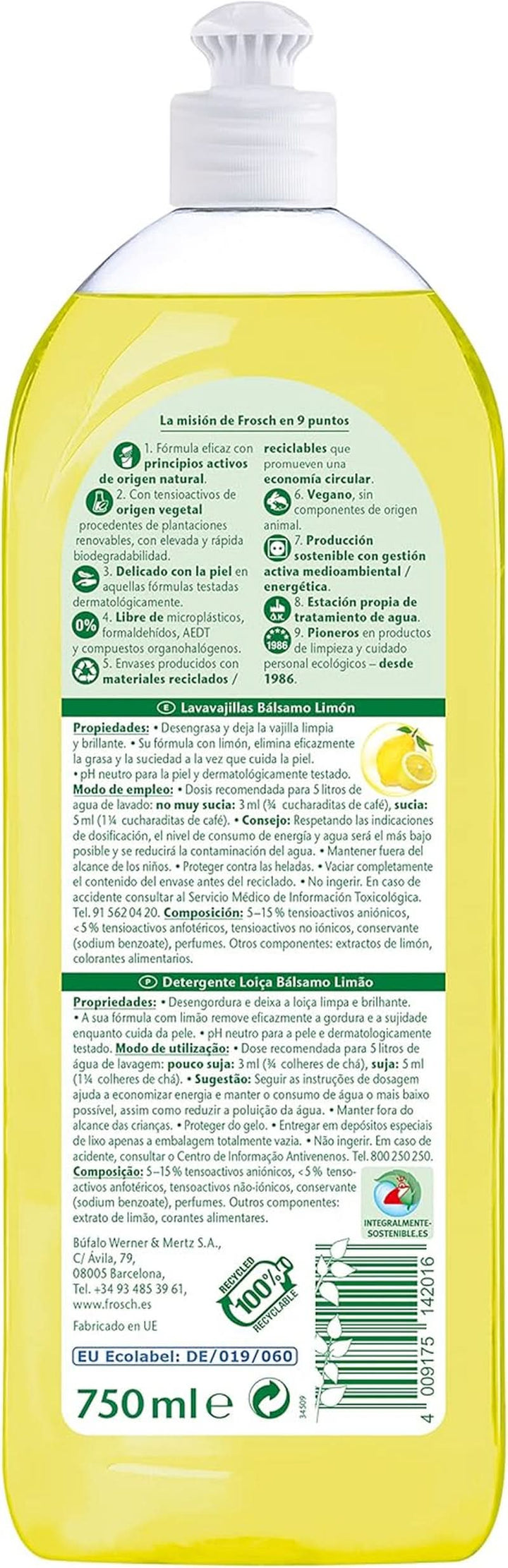 Lichid pentru clătirea mâinilor, degresează și protejează pielea, testat dermatologic, 10 x 750 ml Naty Shop