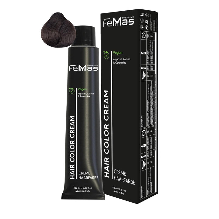 FemMas Hair Colour Pure & Mix Red I Cremă profesională cu ulei de argan, keratină și ceramide I Ca o vopsea de păr permanentă sau nuanță pentru rezultate radiante, de lungă durată I 100 ml