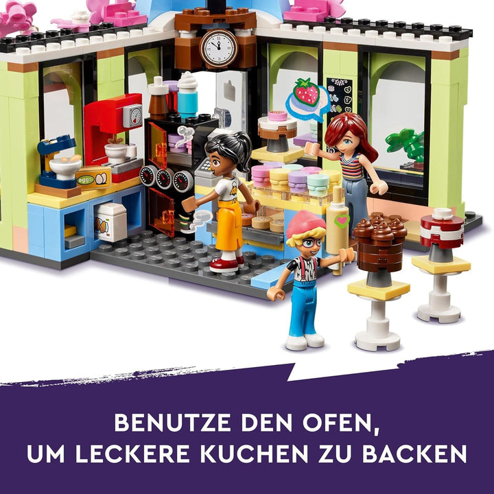 LEGO Friends Heartlake City Café, jucărie pentru copii, brutărie de jucărie, idee de cadou pentru fete și băieți cu vârsta peste 6 ani, set cu 3 figurine de joacă și figurină de câine 42618 Seturi de constructie Besuche den LEGO-Store