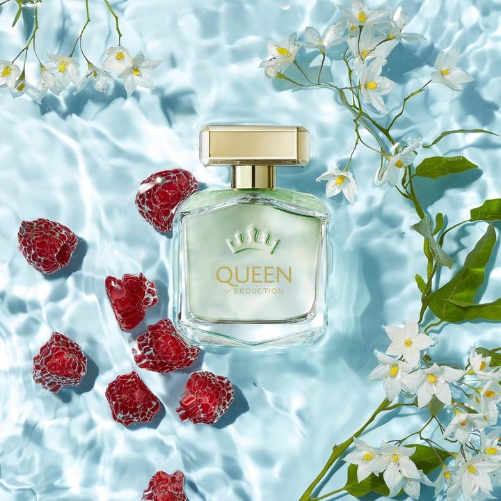 Banderas Perfumes – Queen of Seduction – Apă de toaletă pentru femei – Parfum romantic, fermecător și proaspăt – Floral cu note maritime – Ideal pentru zi – 80 ml