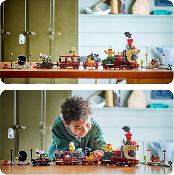LEGO Super Mario Trenul Express Bowser, set de joacă de aventură pentru copii cu Hammer Brother, 2 Gumbas și 2 Parapunctures, cadou Nintendo pentru băieți, fete și gameri 71437 Seturi de constructie Besuche den LEGO-Store