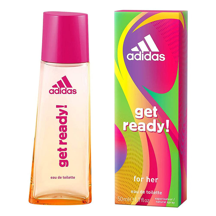 Adidas Get Ready! Apă de Toaletă – Parfum de damă fructat-floral cu aromă tropicală – Oferă o aură sportivă și feminină – 1 x 50 ml