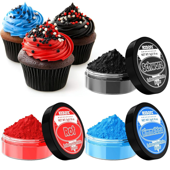 Colorant alimentar pudră - Set de 10 coloranți alimentari, Colorant alimentar pudră concentrată, Colorant alimentar pentru decorarea prăjiturilor, glazură, copt - 5G
