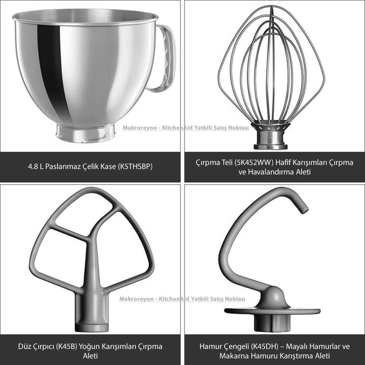 Mixer cu bol KitchenAid Artisan 5KSM125EER, 300W, 4.8L Naty Shop
