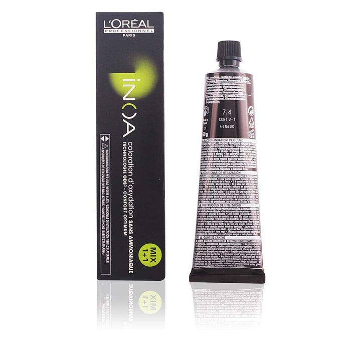 L'Oréal Professionnel INOA Colorație oxidativă fără amoniac 4 maro mediu, 1 pachet, (1x 60 ml)