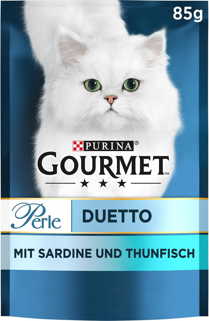 Gourmet Perle Duetto Hrană umedă pentru pisici, cu somon și pollock, 26Pack (26 X 85G)