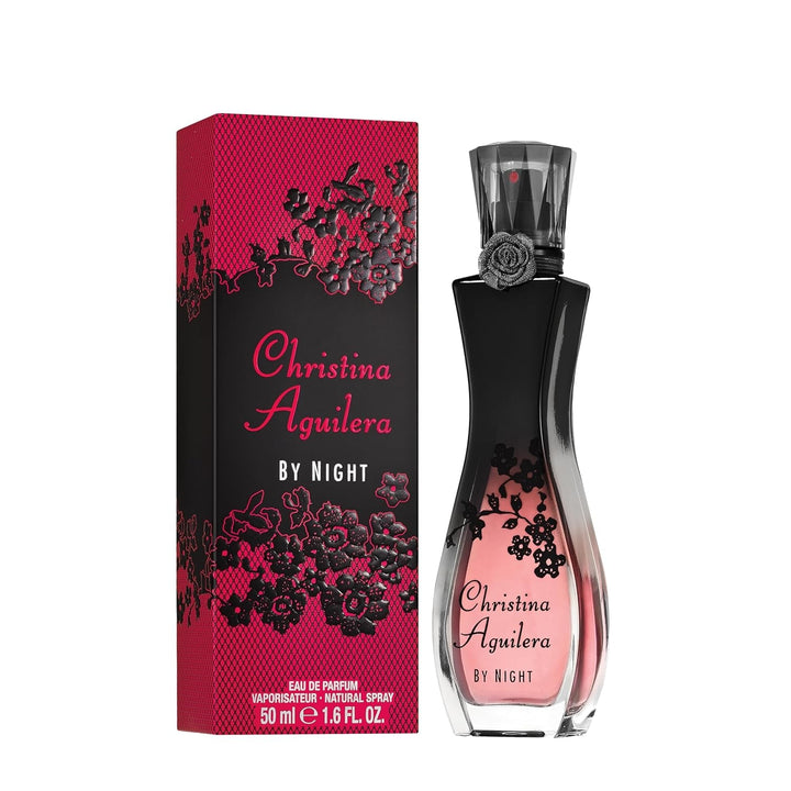 Parfum Christina Aguilera - by Night, parfum feminin, seducător și senzual, cu note de floare de piersic, florale, orientale și fructate, ideal pentru vară, parfum pentru femei - 50 ml