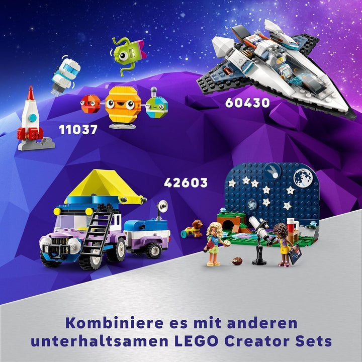 Set de vehicule de camping LEGO Friends Stargazer cu mașină de teren și telescop de jucărie, cadou de la 7 ani pentru fete și băieți, include figurile de joc Nova, Aliya și un câine 42603 Seturi de constructie Besuche den LEGO-Store