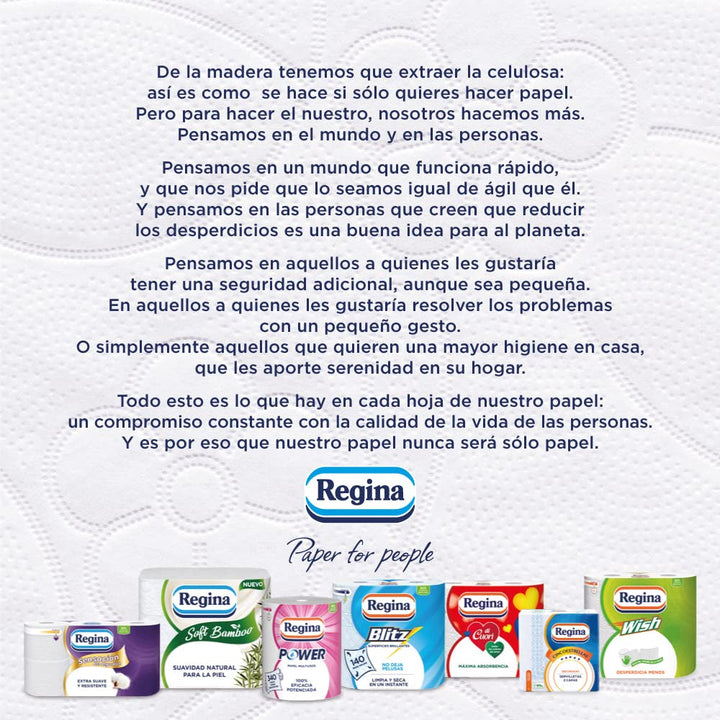 Hârtie igienică Regina Soft din bambus, 8 role, 3 straturi, 160 foi, Moliciune naturală pentru pielea ta, Hârtie igienică din fibre de bambus, Ambalaje din hârtie, Certificat Fsc