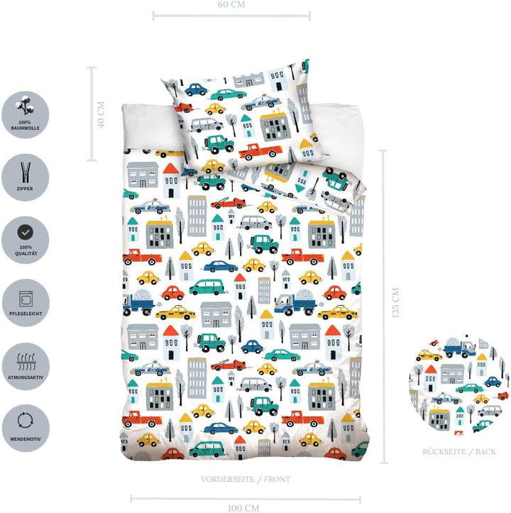 Lenjerie de pat pentru baieti, diverse motive, 100% bumbac Lenjerie de pat - copii Naty Shop