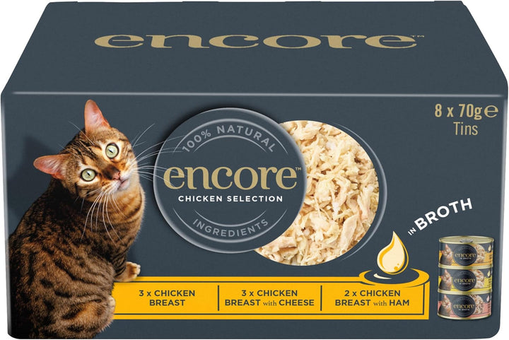 Encore Premium 100% Natural Hrană umedă la conservă pentru pisici cu sardine și file de ton - pachet de 16 X 70G
