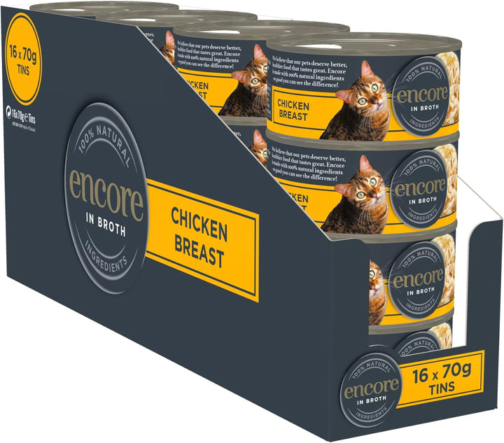 Encore Premium 100% Natural Hrană umedă la conservă pentru pisici cu sardine și file de ton - pachet de 16 X 70G