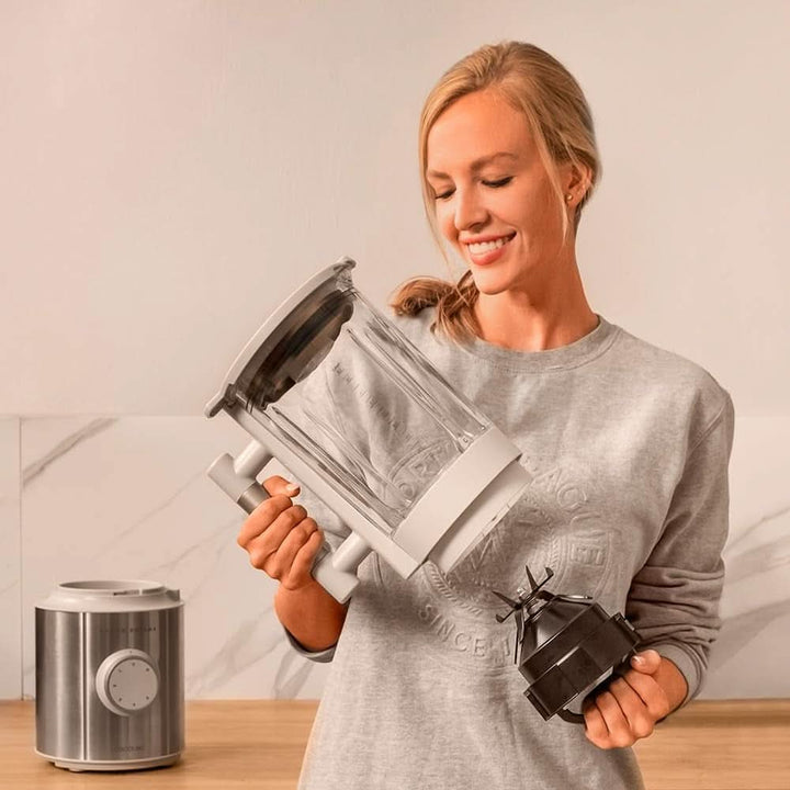 Cecotec Standmixer Grand Katana 2700MAX Total Destroy W. Maximalleistung 2700W, Gegenläufige Technologie, 8-Klingen-Messer Mit Schwarzer Titanbeschichtung, Thermoresistenter Krug 1,8L Mama si Copilul Naty Shop