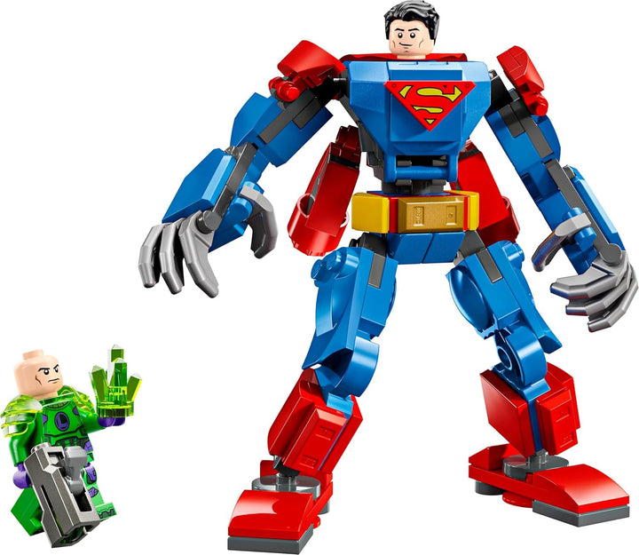 LEGO DC Superman Mech Vs. Lex Luthor - Jucărie de supererou cu 2 minifigurine - Figurină de acțiune construibilă cu brațe, picioare și degete mobile - Cadou pentru băieți și fete cu vârsta peste 6 ani 76302 Seturi de constructie Besuche den LEGO-Store