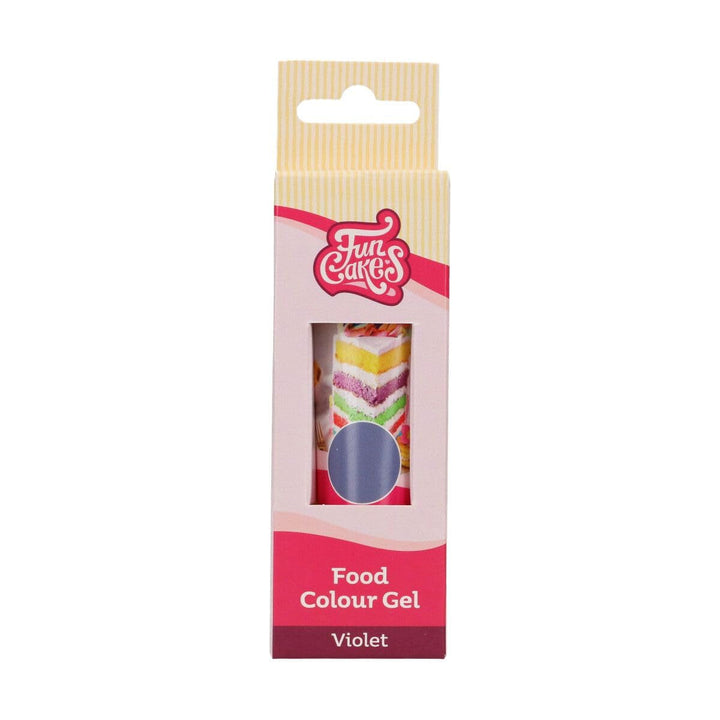 Funcakes Gel Colorant Alimentar Violet: Colorant alimentar foarte concentrat pentru aluat, cremă, fondant, marțipan, produse de patiserie, dozare ușoară, picături individuale pentru a crea culori vibrante, Halal, 30 g