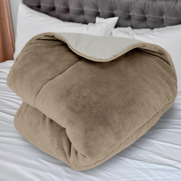 Plapumă Soleil D'Ocre, căptușită, fleece din microfibră, 220 X 240 cm, bicolor, fildeș și nisip Plapumi si pilote Naty Shop Titlu implicit