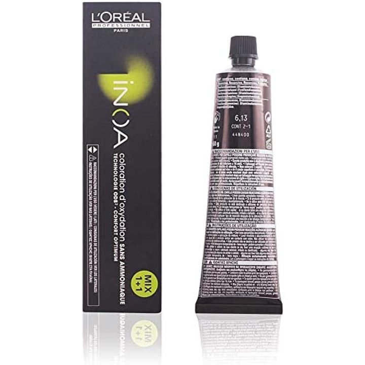 L'Oréal Professionnel INOA Colorație oxidativă fără amoniac 4 maro mediu, 1 pachet, (1x 60 ml) Vopsea pentru par Naty Shop Brun (6.13 închis Ah, blond auriu) 60 G (1 pachet)