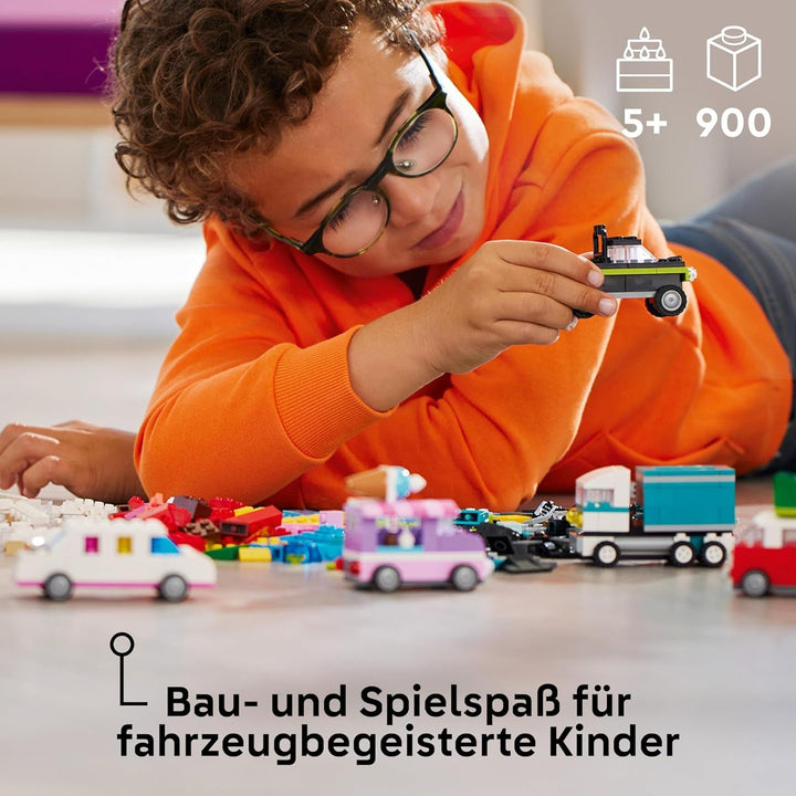 LEGO Classic Creative Vehicles, set de cărămizi de construcție pentru mașini model colorate, inclusiv camion, mașină de poliție și vehicule de construcții, mașini de jucărie construibile pentru copii, cadou pentru băieți și fete de la 5 ani 11036 Seturi de constructie Besuche den LEGO-Store