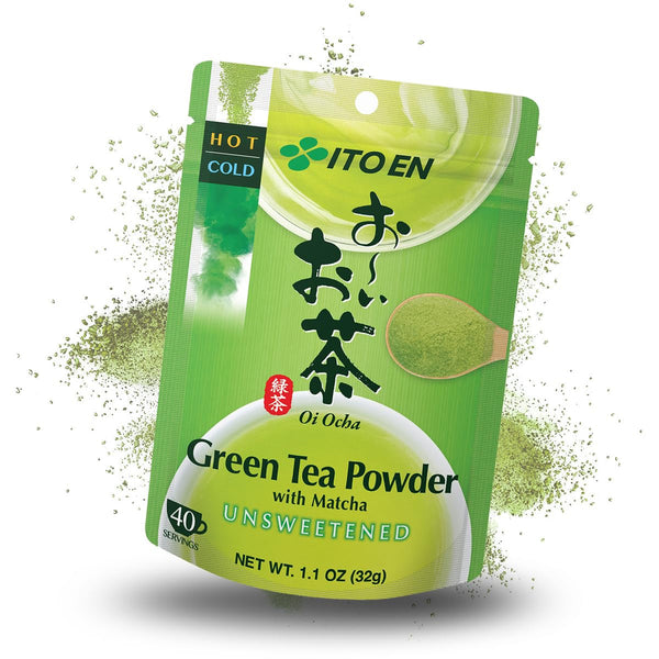 ITO EN Oi Ocha Ceai verde instant în pudră cu matcha – Ceai verde matcha neîndulcit din Japonia – 1 x 32 g