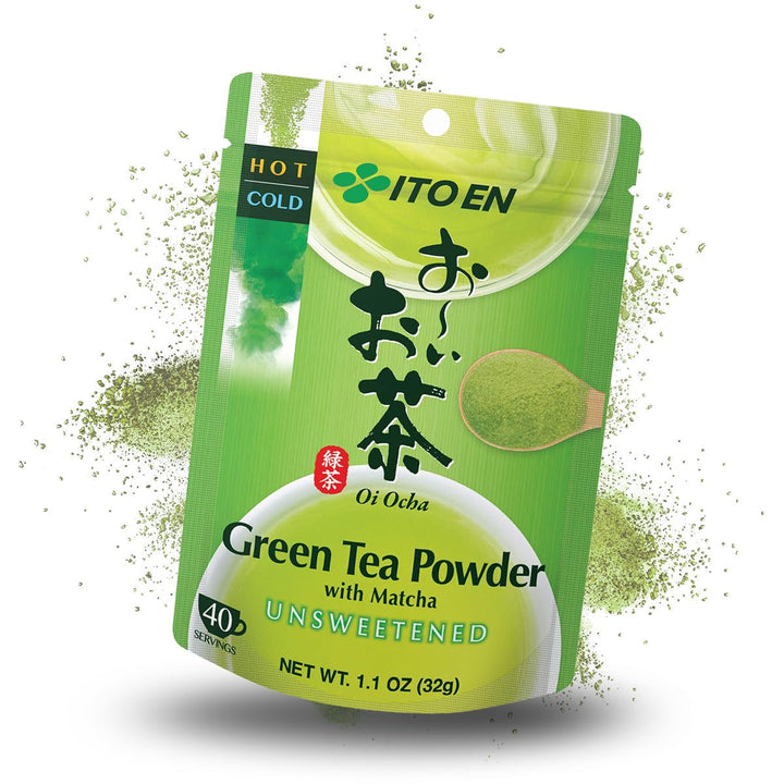ITO EN Oi Ocha Ceai verde instant în pudră cu matcha – Ceai verde matcha neîndulcit din Japonia – 1 x 32 g