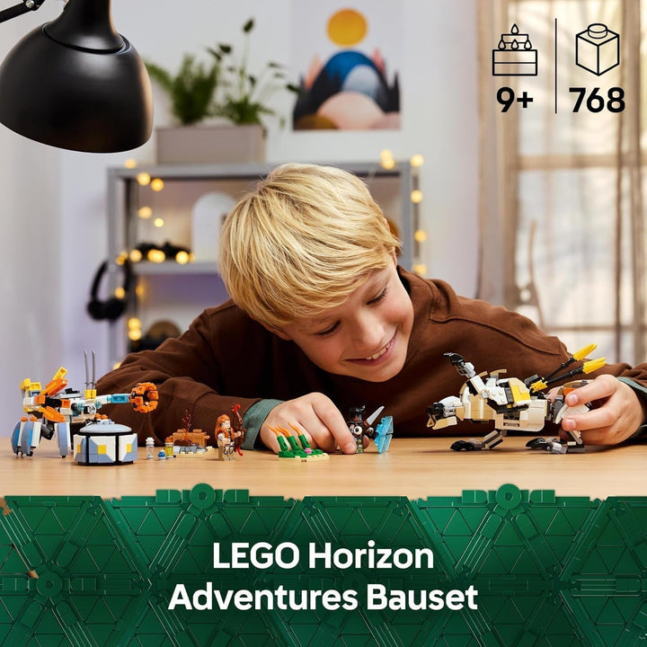 LEGO Horizon Adventures Aloy și Varl vs. Armoured Walker și Sawtooth, jucărie cu mașini monstru și minifigurine, set de colecție pentru fanii jocurilor video, băieți și fete de peste 9 ani 77037 Seturi de constructie Besuche den LEGO-Store