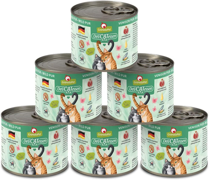 Granatapet Delicatessen Chicken PUR, hrană umedă pentru pisici, hrană fără cereale & fără zahăr adăugat, hrană pentru pisici cu conținut ridicat de carne & uleiuri de înaltă calitate, 6 X 400 G