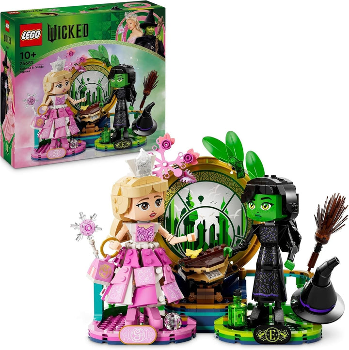 Păpuși LEGO Wicked Elphaba și Glinda - jucărie cu figurine de colecție ale vrăjitoarelor din Oz - cadou creativ pentru fete peste 10 ani și fani ai filmului - 75682 Seturi de constructie Besuche den LEGO-Store Titlu implicit