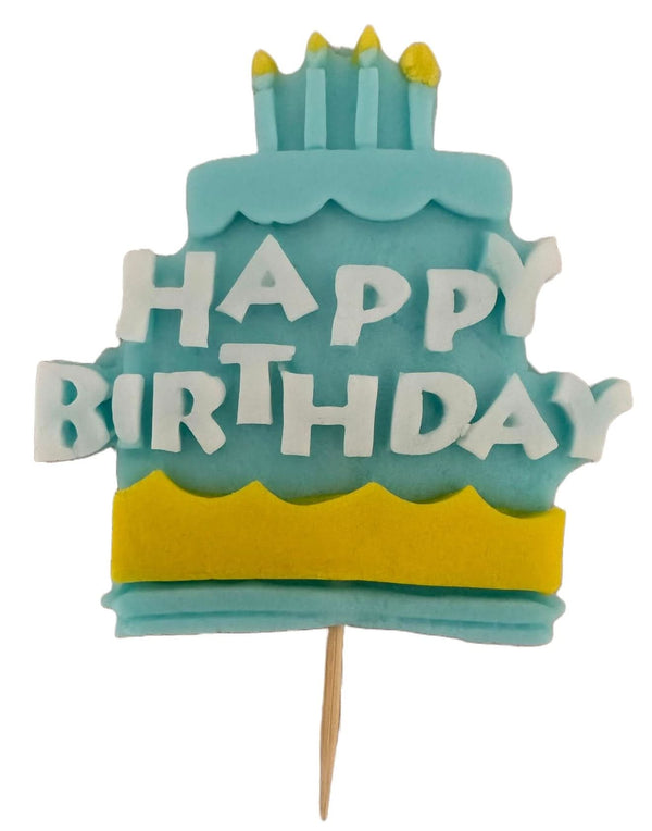 Decoratiune comestibila din zahar, Happy Birthday Decoratiuni din Pasta de Zahar Nati Shop