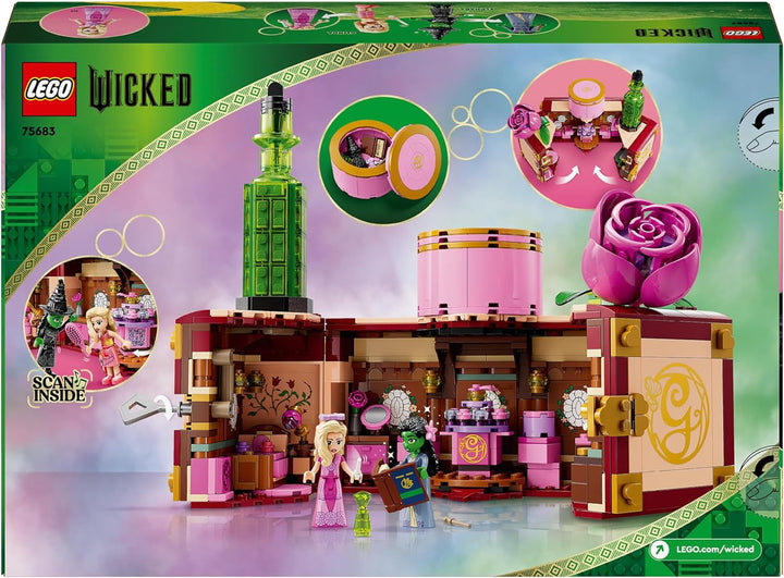 LEGO Wicked Dormitorul lui Glinda și Elphaba - Casă de păpuși cu 2 mini păpuși ale vrăjitoarelor din Oz, accesorii grozave, inclusiv flori și ținute - Jucărie creativă pentru fete peste 8 ani și fani - 75683 Seturi de constructie Besuche den LEGO-Store