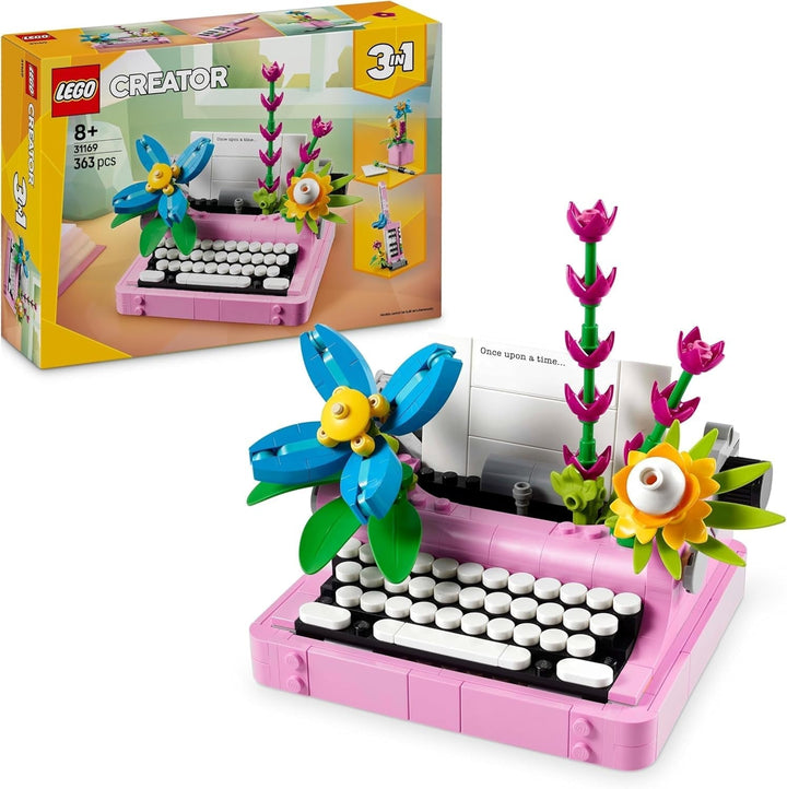 LEGO Creator 3In1 Mașină de scris cu flori - jucărie convertibilă într-un model Keytar sau într-un ghiveci de flori cu blocnotes și stilou - set de construcție - cadou pentru fete și băieți de la 8 ani 31169 Seturi de constructie Besuche den LEGO-Store Titlu implicit