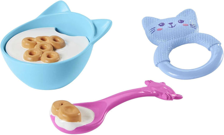 My Garden Baby HHP28 - Păpușă pisică (păr albastru) cu urechi de pisică și mai mult de 20 de zgomote, incl. 5 accesorii, jucărie interactivă pentru copii de la 3 ani în sus Papusi Naty Shop