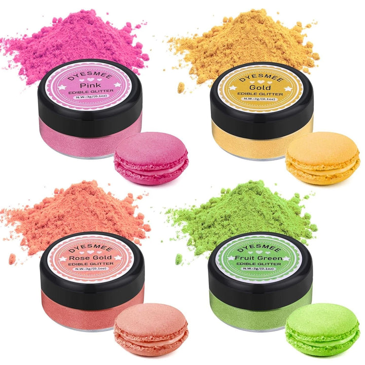 Glitter comestibil, Set de 4 sau de 6 nuante de culoare, 4 grame per produs Glitter Naty Shop 4 culori