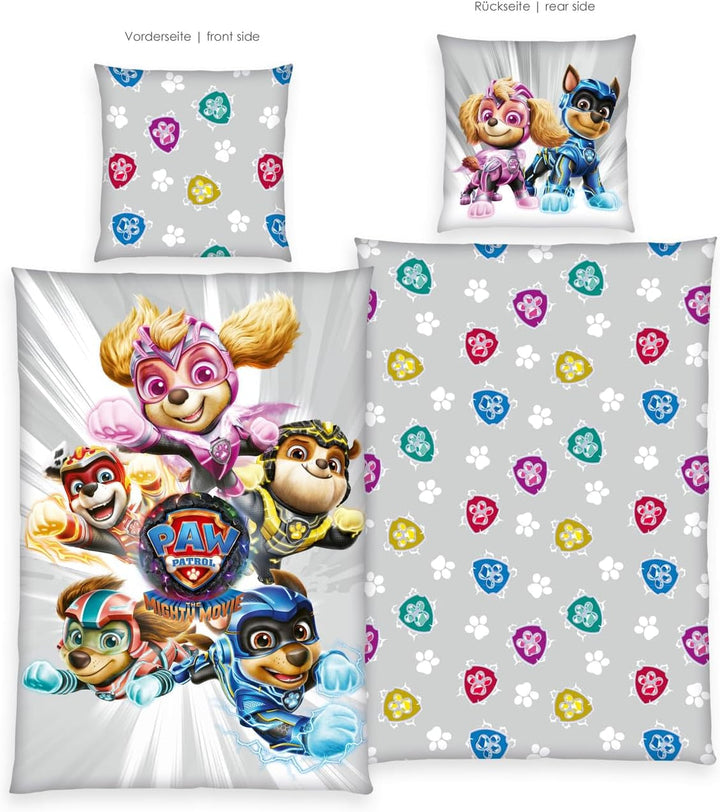 Lenjerie de pat Paw Patrol, inchidere cu nasturi, 100% bumbac Lenjerie de pat - copii Naty Shop