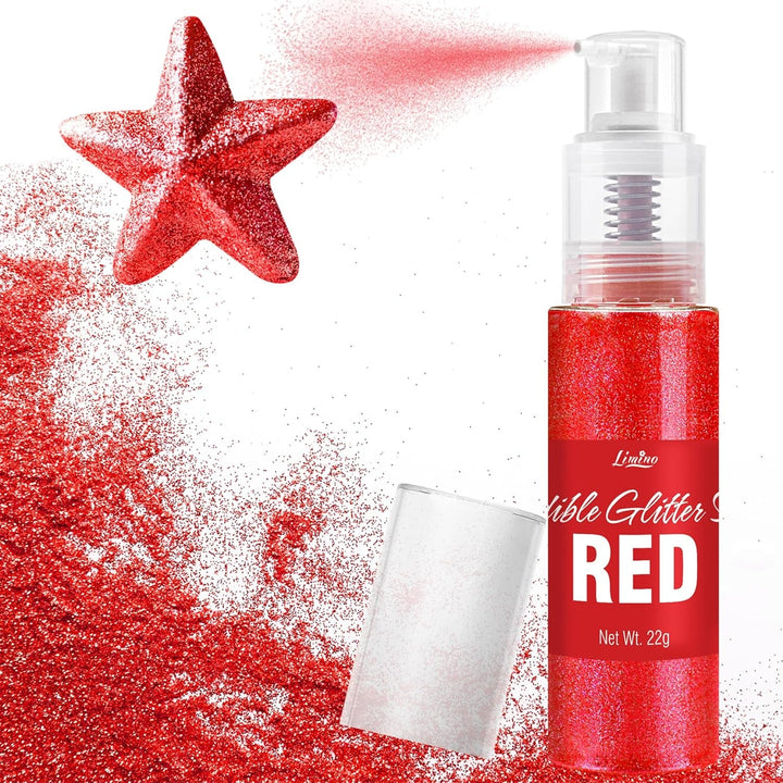 Spray cu sclipici comestibil - 22G sclipici alimentar, pudră cu sclipici comestibilă pentru băuturi, decorațiuni tort, macaroane - pudră cu sclipici colorant alimentar, sclipici comestibil pentru cocktailuri, brioșe (roz)