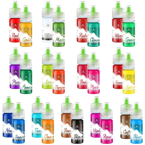 Colorant alimentar gel - 26 de culori coloranți alimentari concentrați în gel pentru decorarea torturilor, copt, fursecuri, macaroane - Colorant alimentar fără zahăr pentru băuturi, decorarea torturilor, slime DIY, ouă de Paște - 6 ml fiecare