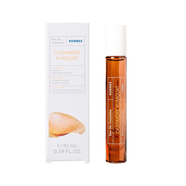 Apă de toaletă KORRES CASHMERE KUMQUAT EDT pentru femei și bărbați, format practic de călătorie deluxe, parfum cald și dulce, vegan, 10 ml