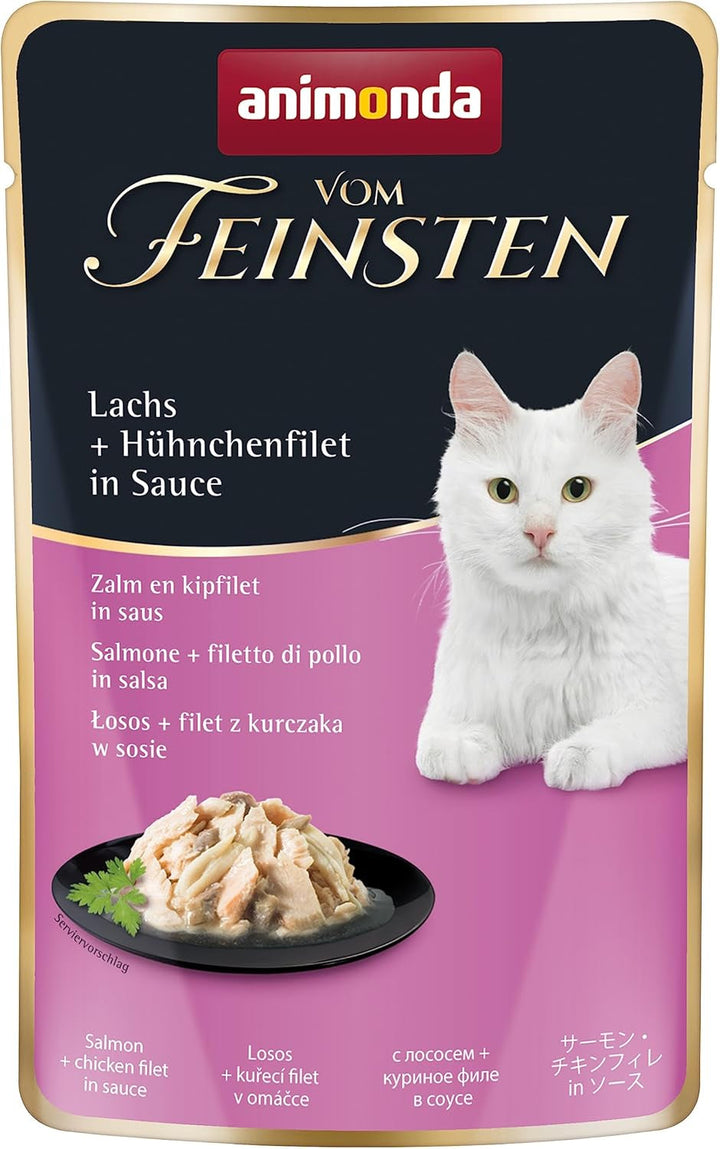 Animonda Vom Feinsten Adult Filet Creations (18 X 50 G), hrană umedă pentru pisici adulte, hrană pentru pisici cu fileuri în sos delicat, hrană umedă pentru pisici fără cereale și zahăr