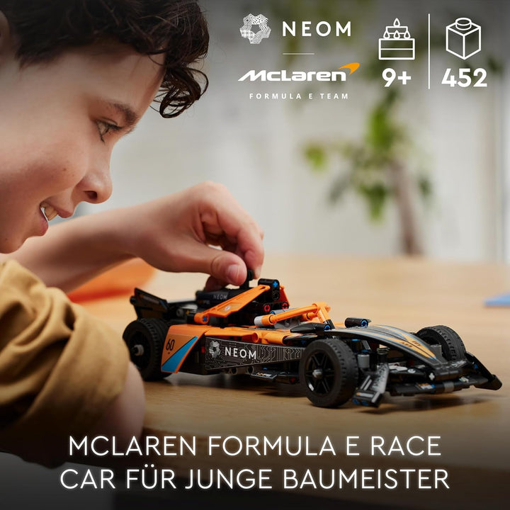 Mașină de curse LEGO Technic NEOM Mclaren Formula E, jucărie cu mașină de curse pentru copii de la 9 ani, băieți și fete, kit de mașină model, decor pentru camera copiilor, idee de cadou pentru ziua de naștere 42169 Seturi de constructie Besuche den LEGO-Store