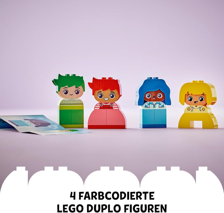 LEGO DUPLO Big Feelings, joc de stivuire pentru construcții cu 23 de cărămizi colorate și 4 figurine, jucărie pentru abilități motorii pentru a promova dezvoltarea socială și emoțională a copiilor mici de la 18 luni 10415 Seturi de constructie Besuche den LEGO-Store