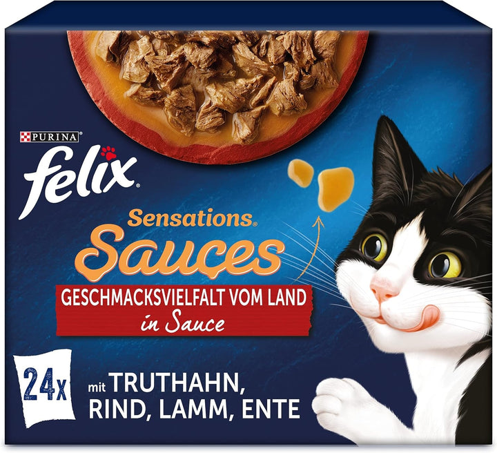 FELIX Sensations Sauces Hrană umedă pentru pisici, Fish Variety Mix, pachet de 6 (6 X 12 pungi a 85G)