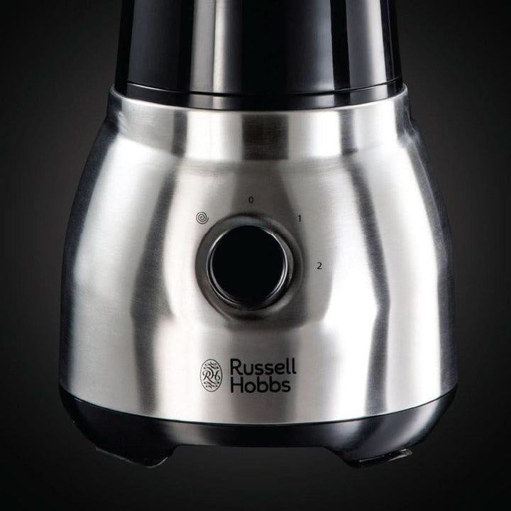 Russell Hobbs Standmixer 2-In-1 [1,5L Glasbehälter Mixer & 0,6L Mini Smoothie Maker -To-Go-Trinkflasche Inkl. Deckel] Spülmaschinenfest, Impuls-/Ice-Crush Funktion, Becher BPA Frei, Edelstahl 23821-56 Bucatarie Naty Shop