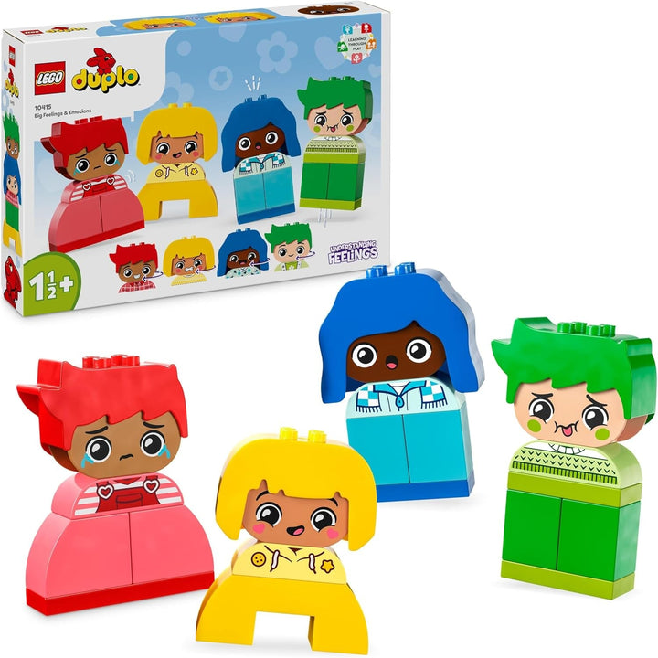 LEGO DUPLO Big Feelings, joc de stivuire pentru construcții cu 23 de cărămizi colorate și 4 figurine, jucărie pentru abilități motorii pentru a promova dezvoltarea socială și emoțională a copiilor mici de la 18 luni 10415 Seturi de constructie Besuche den LEGO-Store Titlu implicit