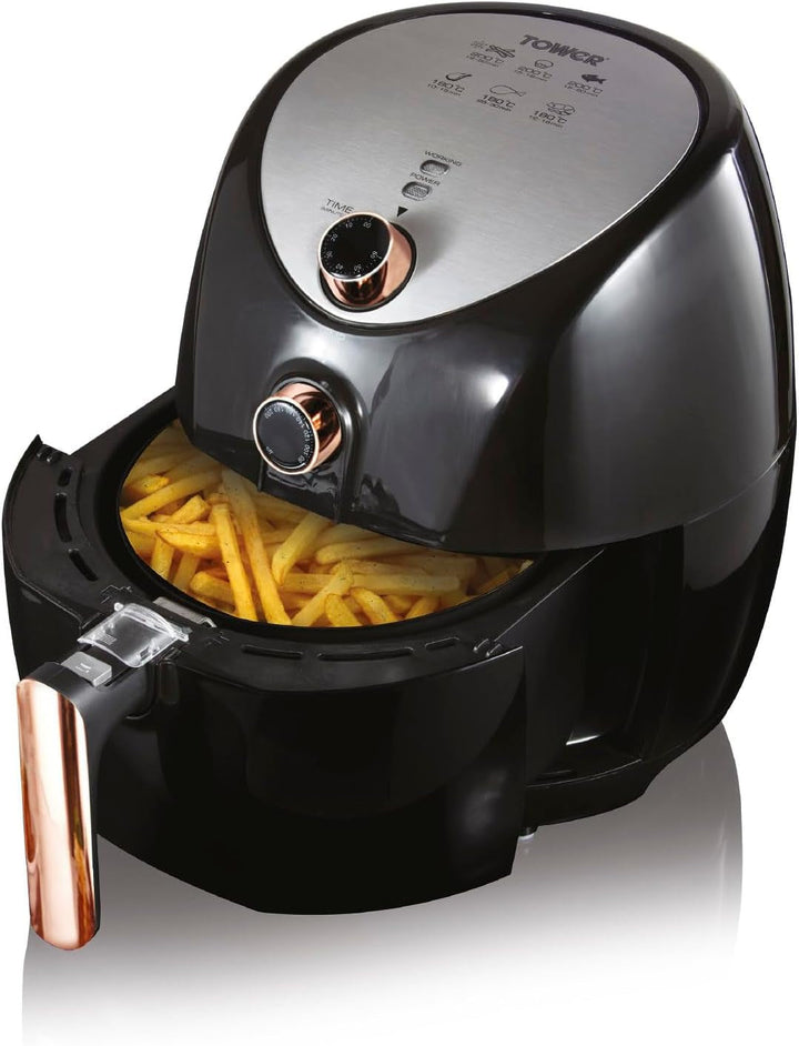 Tower T17021 Friteuză cu aer cald, cronometru de 60 de minute - 4.3L, 1500W Electrocasnice Naty Shop 4,3 L Heißluftfritteuse Roségold