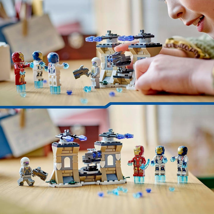 LEGO Marvel Iron Man & Iron Legion Vs. Hydra Soldier, Avengers Building Toy, Creative Playset pentru copii și fanii supereroilor, cadou pentru băieți și fete de la 6 ani 76288 Seturi de constructie Besuche den LEGO-Store